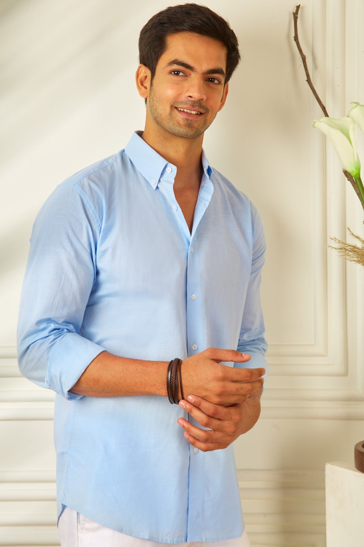 Sky Chambray Linen Shirt