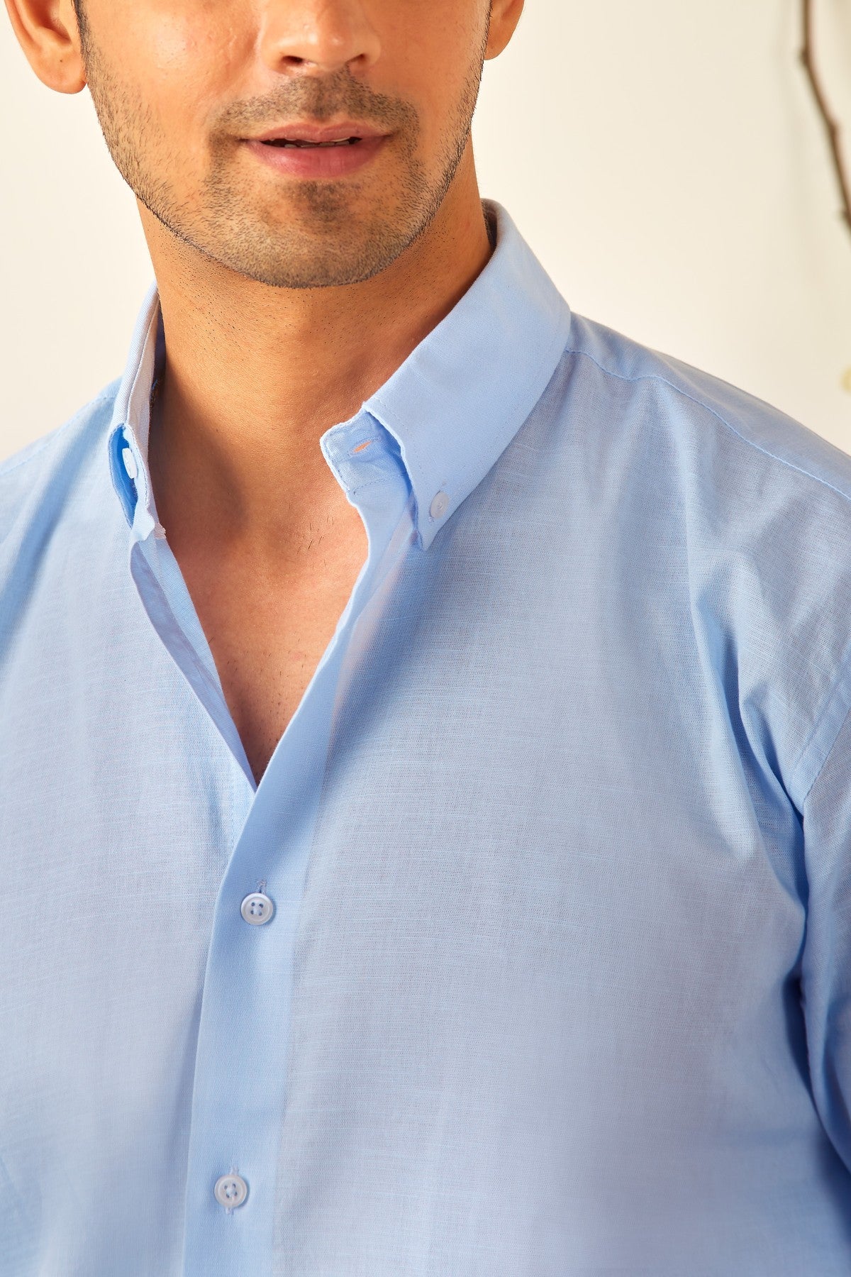 Sky Chambray Linen Shirt