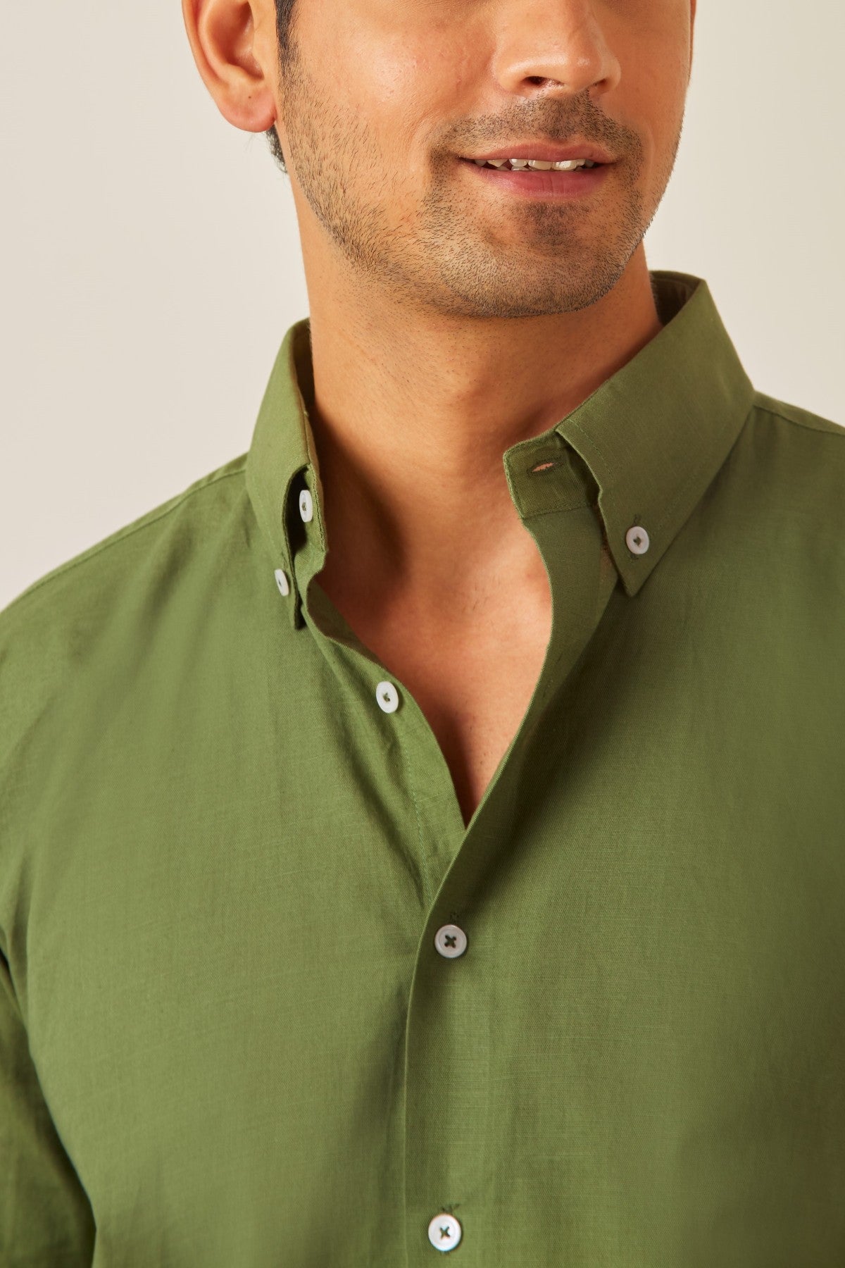 Deep Olive Linen Shirt