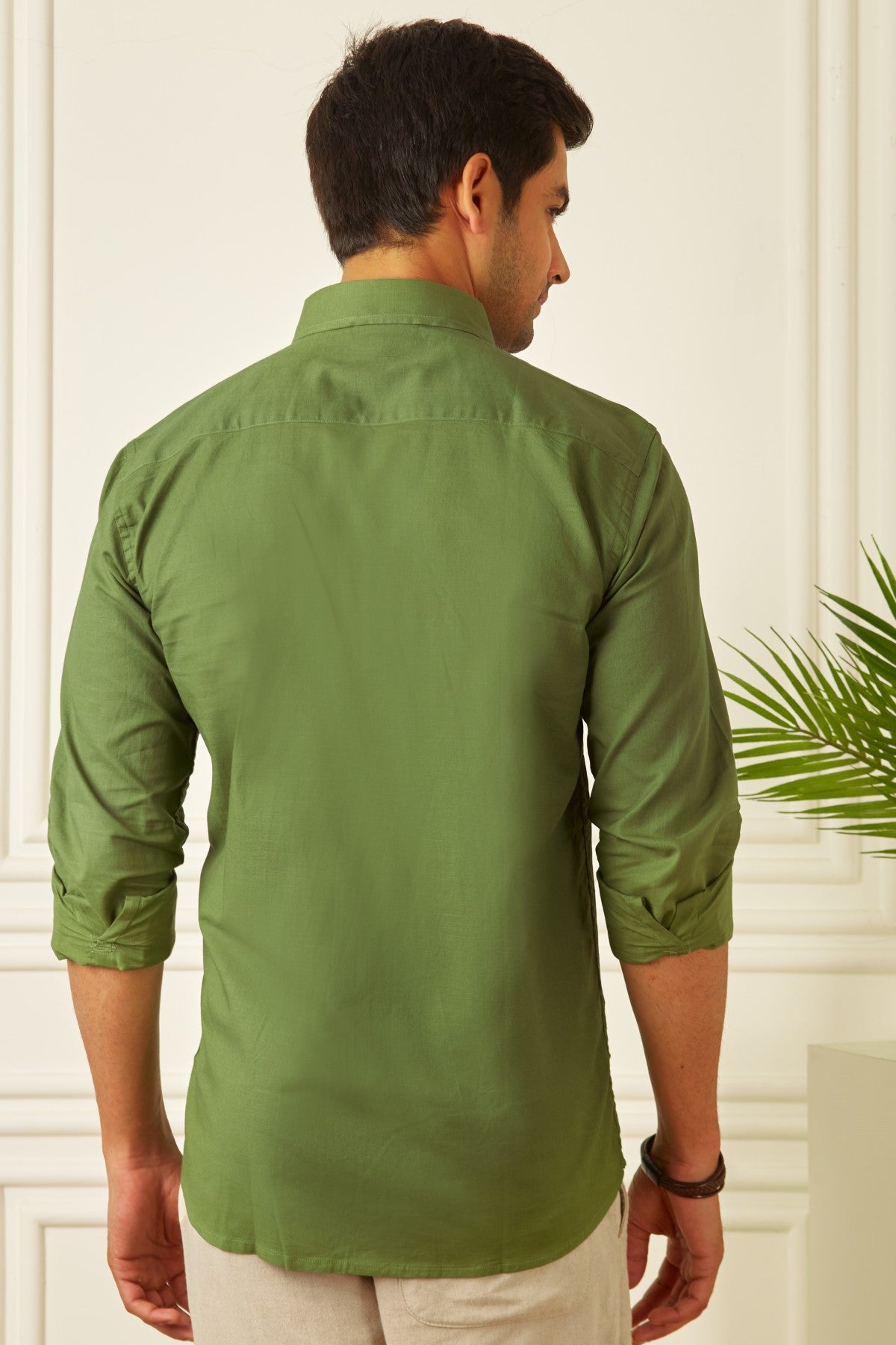 Deep Olive Linen Shirt