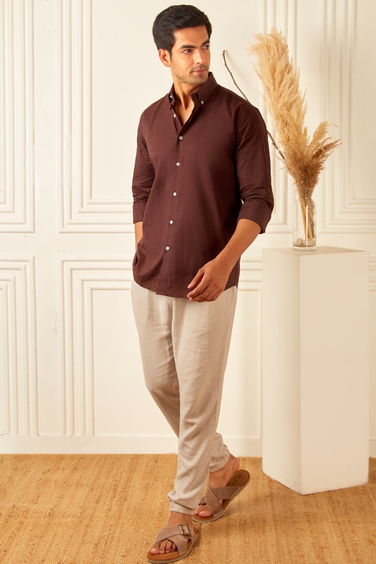 Brown Mocha Linen Shirt
