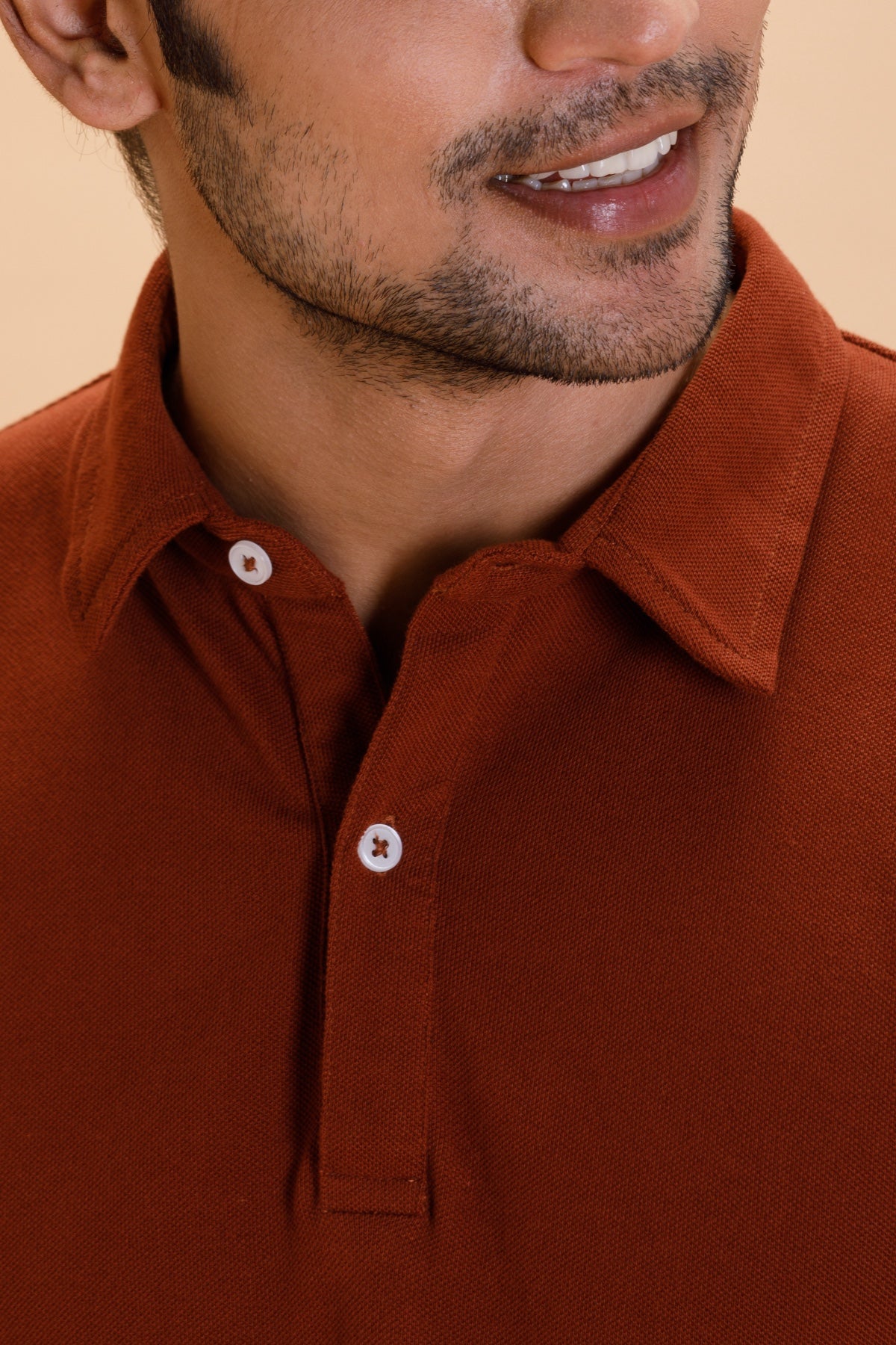 Rust Cotton Polo Shirt