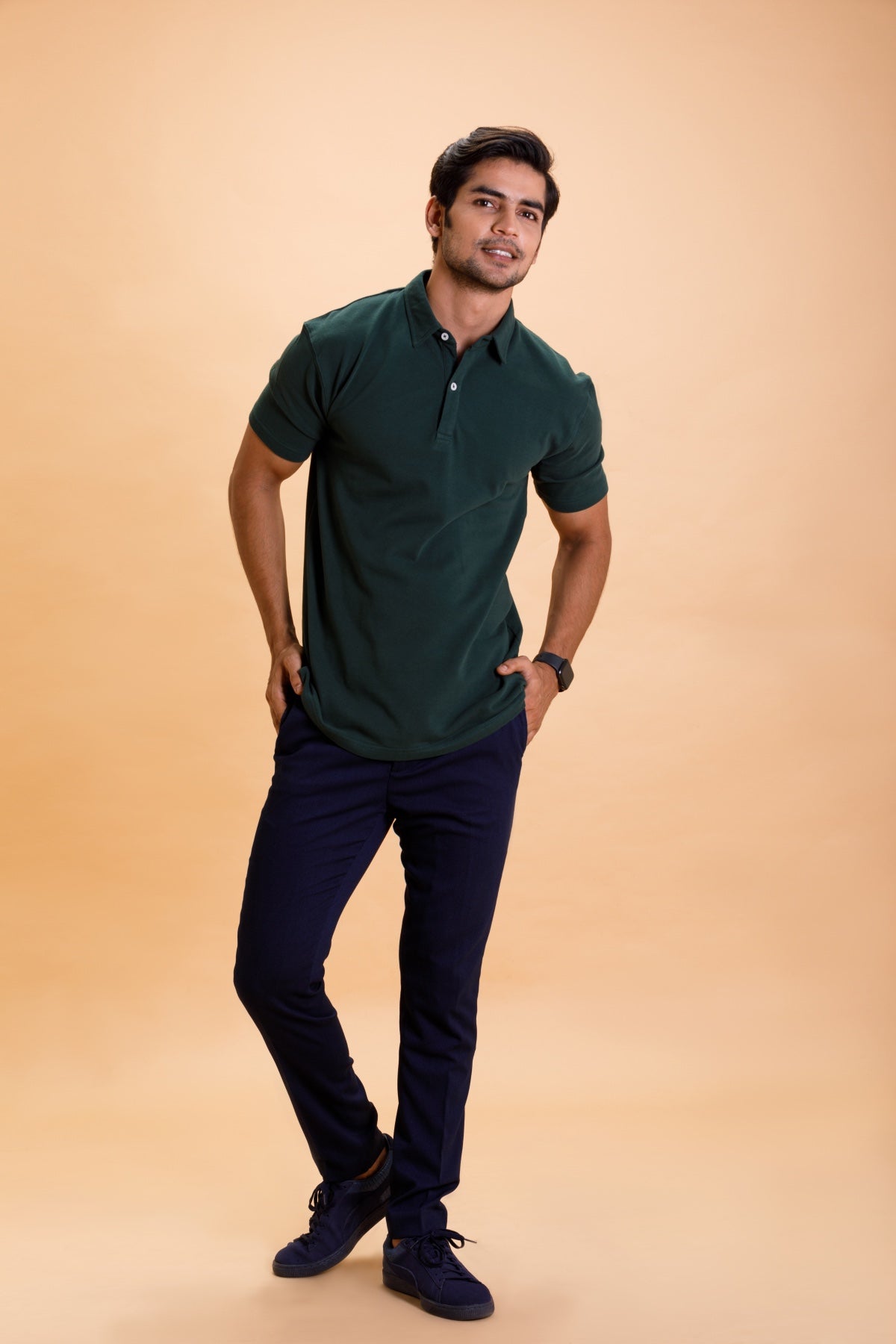 Green Cotton Polo Shirt