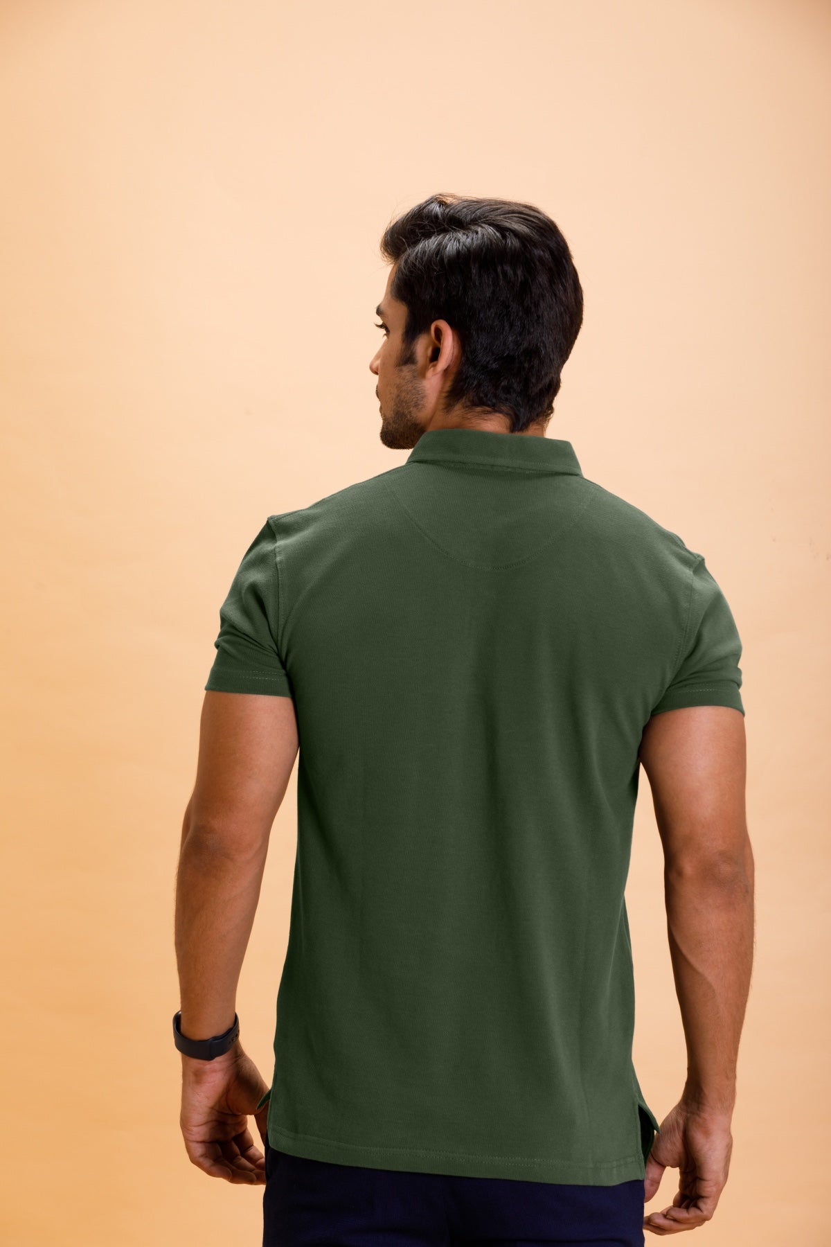 Olive Cotton Polo Shirt