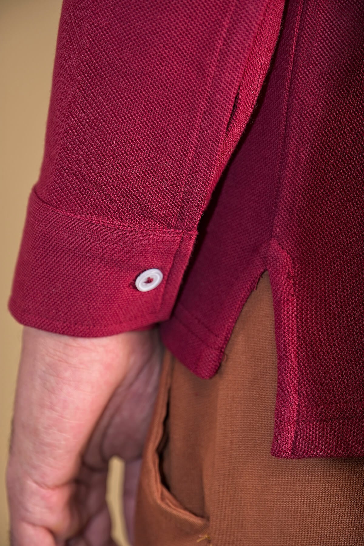 Maroon Cotton Polo Shirt Full Sleeve (4215204479069)